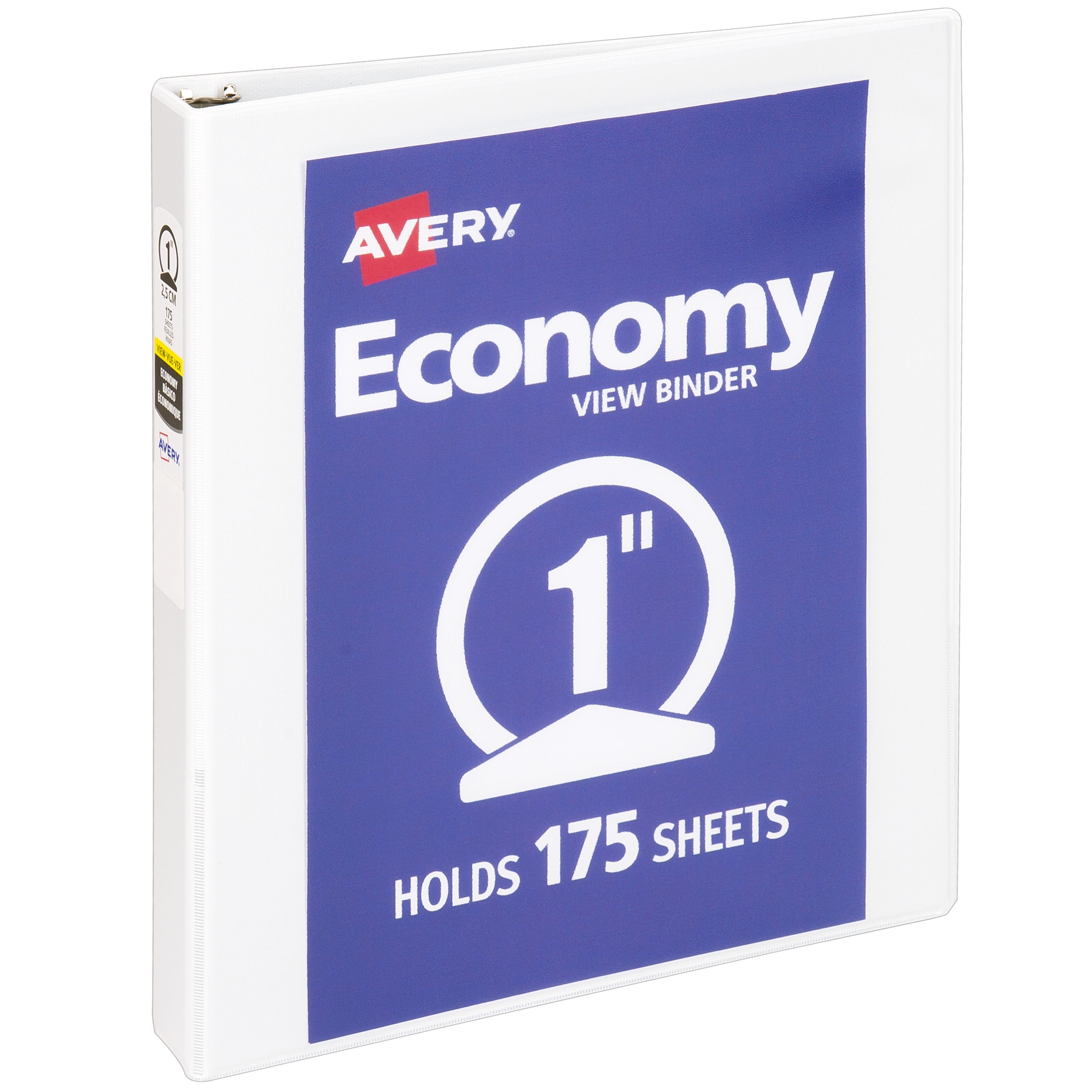 Avery Economy View Binder, 1" Round Ring, White (05711)