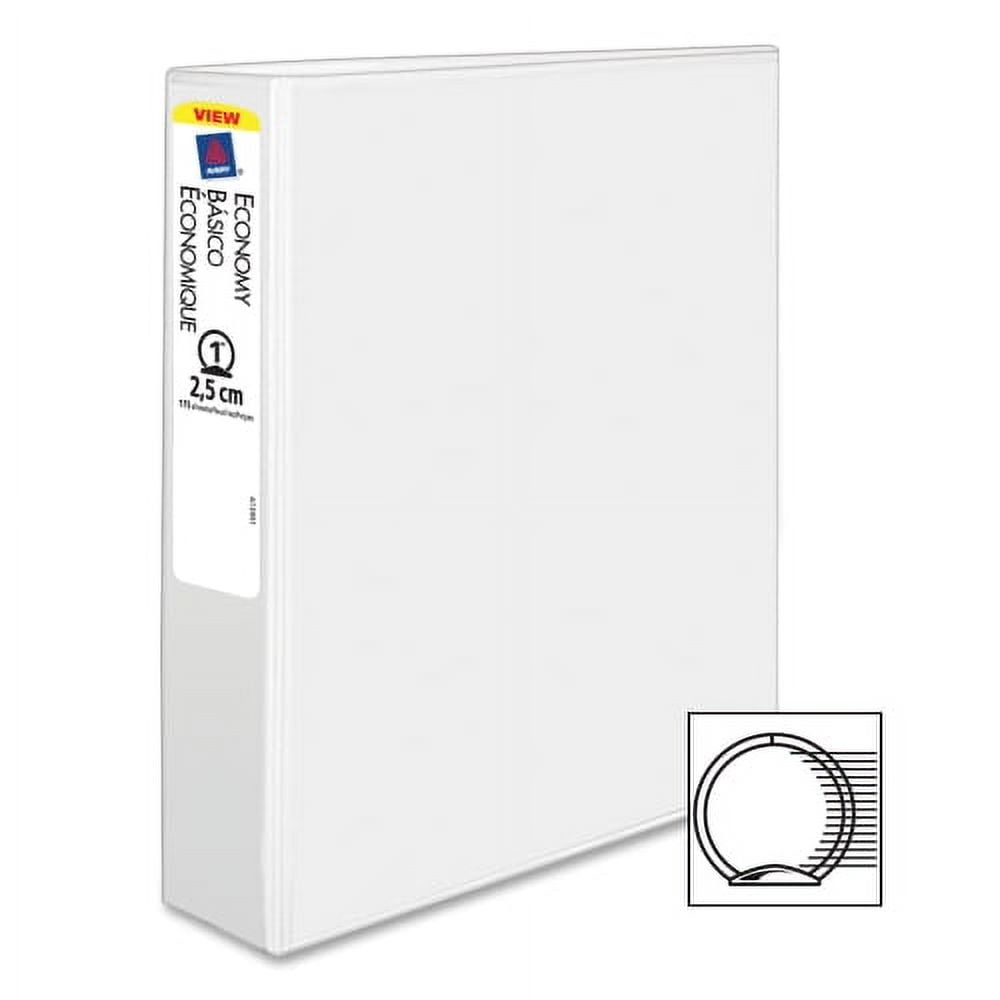 Avery Economy View Binder, 1" Round Ring, White (05760)