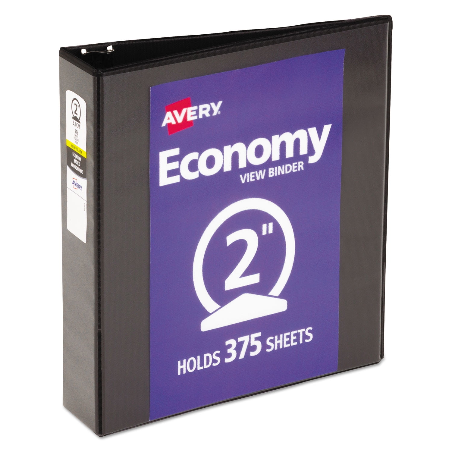 Avery Economy View Binder With Round Rings , 3 Rings, 2" Capacity, 11 X 8.5, Black, (5730)