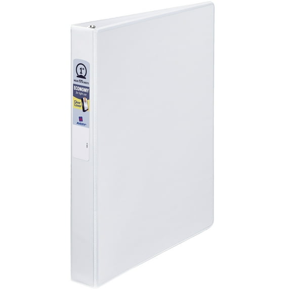 Avery Economy View Binders, 1" Round Rings, Concealed Rivets, 175-Sheet Capacity, White (21085)
