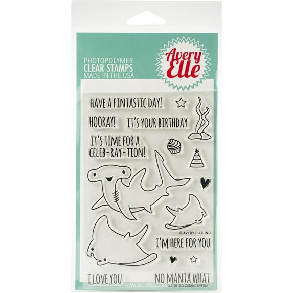 Avery Elle Clear Stamp Set 4"X6"-CelebRAYtion