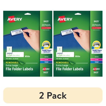 Avery Matte White Labels - 450 Printable Rectangle Labels 15/16 X 3-7/16