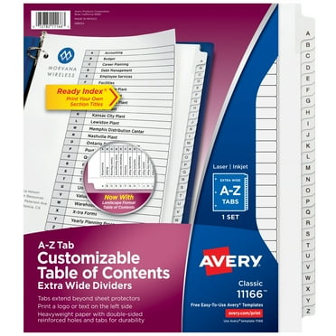 Avery Extra-Wide A-Z Dividers (11166)