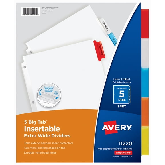 Avery Extra-Wide Big Tab Insertable Dividers