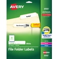 thumbnail image 1 of Avery File Folder Labels, 1/3 Cut, 2/3" x 3-7/16", Paper, White, Laser/Inkjet, 150 Labels (8593), 1 of 8