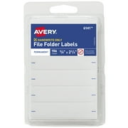 Avery File Folder Labels, 5/8" x 2-3/4" File Labels, White, Non-Printable, 156 Filing Labels Total (6141)
