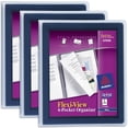 thumbnail image 1 of Avery Flexi-View 6 Pocket Organizer, Holds up to 150 Sheets, 3 Blue Document Organizers (47696), 1 of 9