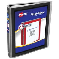 Avery® Flexi-View™ Binder, With Poly Extended Cover, 1" Rings, Black
