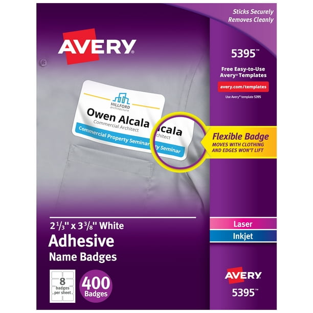 Avery Flexible Printable Name Tags 2 1 3 X 3 3 8