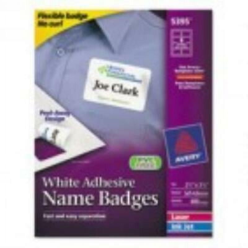 Avery Flexible SelfAdhesive Laser/Inkjet Name Badge Labels, 2 1/3 x 3