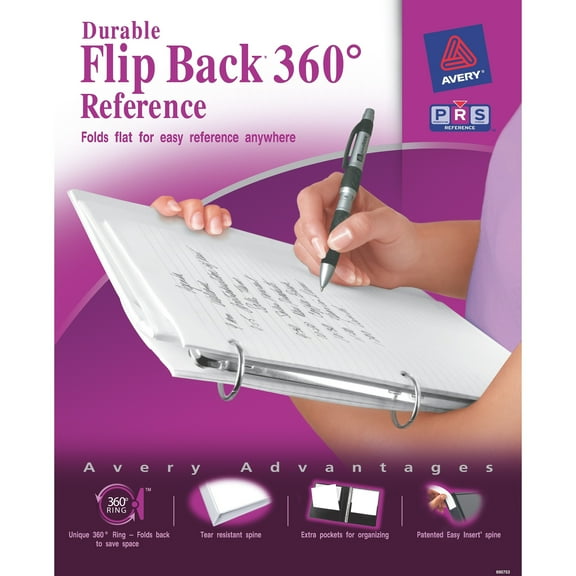Avery Flip Back View Binders and Sparco 3-Hole Letter-size Print-On Tab Dividers Bundle