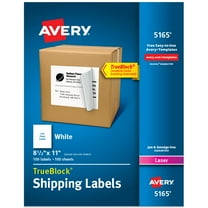 Avery Full-Sheet  Shipping Labels, 8.5" x 11", White, 100 Labels (5165)