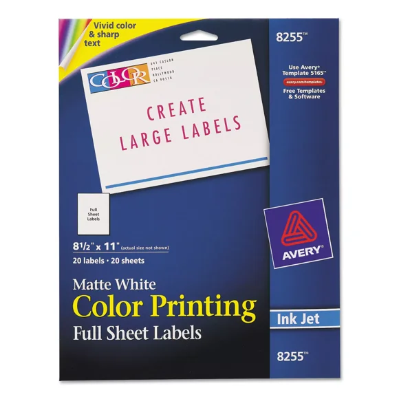 Full Label Sheets