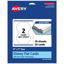 Avery Geo Flat Cards, 5" x 7", Glossy White, 20 Total