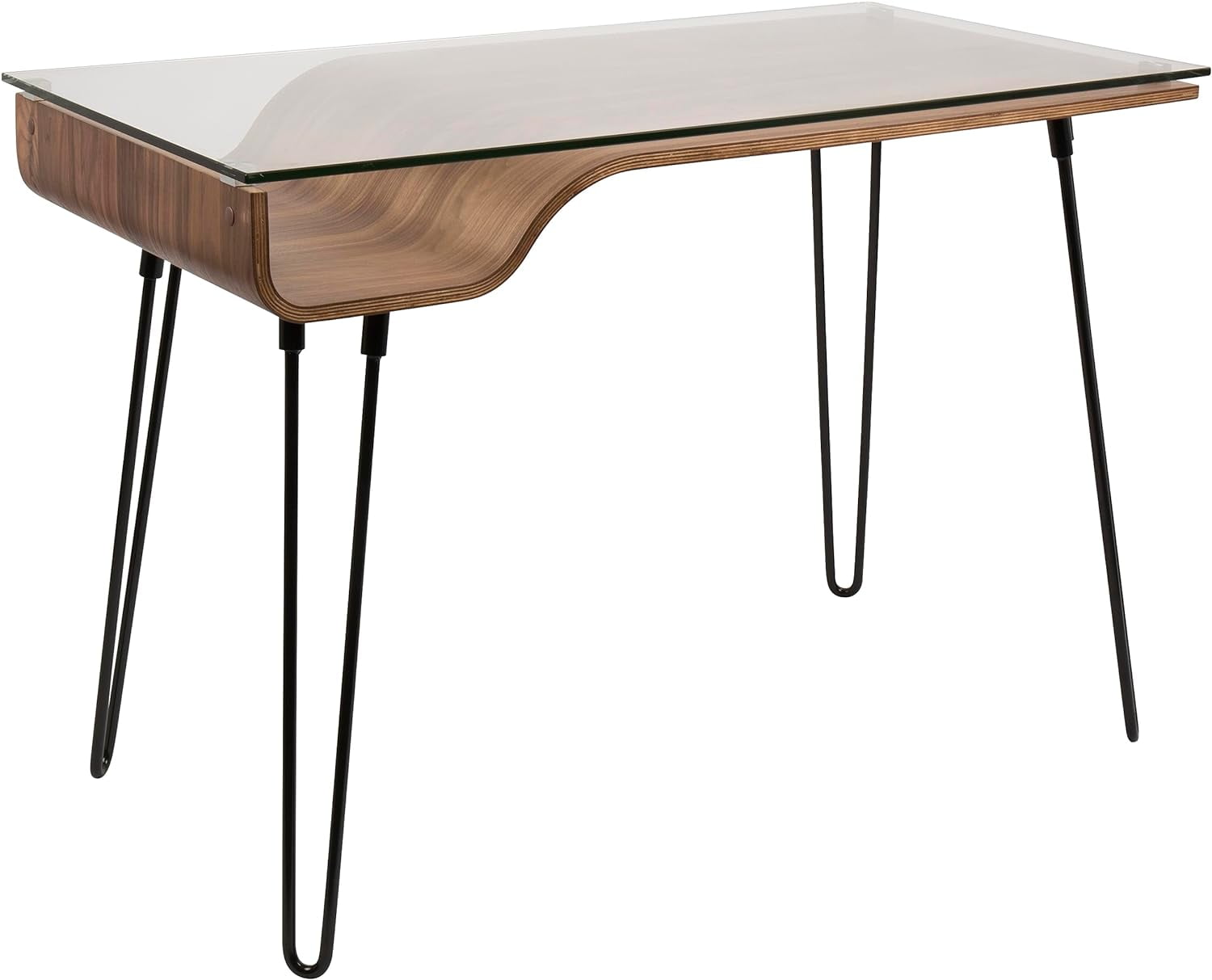 Contemporary Black and Brown Home Office Desk with Drawer
