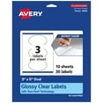 thumbnail image 1 of Avery Glossy Clear Oval Labels, 3" x 5", 30 Labels, 1 of 9