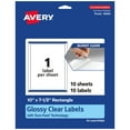 thumbnail image 1 of Avery Glossy Clear Rectangle Labels, 10" x 7.5", 10 Labels, 1 of 9
