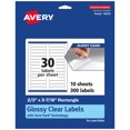 thumbnail image 1 of Avery Glossy Clear Rectangle Labels, 2/3" x 3-7/16", 300 Labels, 1 of 9