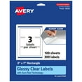 thumbnail image 1 of Avery Glossy Clear Rectangle Labels, 3" x 7", 300 Labels, 1 of 9