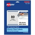 thumbnail image 1 of Avery Glossy Clear Round Labels, .75" Diameter, 8,000 Labels, 1 of 9