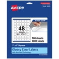 thumbnail image 1 of Avery Glossy Clear Square Labels, 1" x 1", 4,800 Labels, 1 of 9