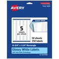 thumbnail image 1 of Avery Glossy White Rectangle Labels, 9.75" x 1.25", 250 Total, 1 of 9