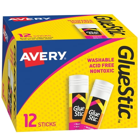Avery Glue Stic, Washable, Nontoxic, Permanent Adhesive, 1.27 oz., 1 Stick (00196)