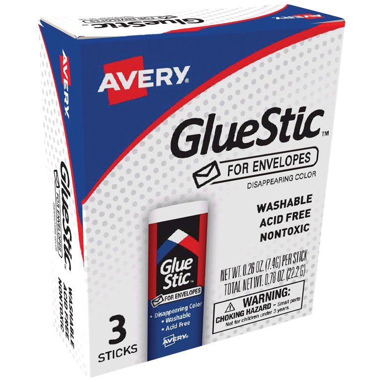Yubbler - Avery® Glue Stick Permanent Glue Sticks, 3 count, 0.26 oz each