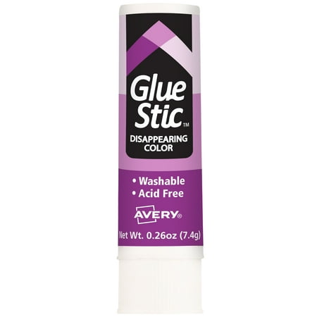 Avery Glue Stick Disappearing Purple Color, Nontoxic, 0.26 oz, 1 Stick