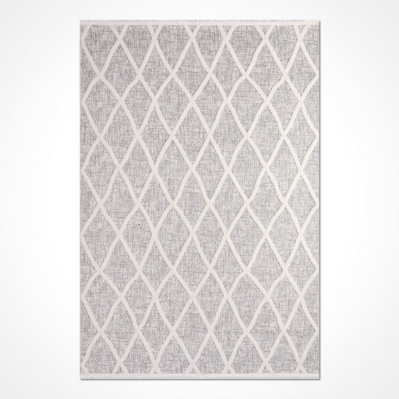 Avery Grey Area Rugs for Living Room Washable Rugs Boho Moroccan Area Rug Soft Neutral Geometric Bohemian Distressed Indoor Rug for Bedroom Dining Room Office Nonslip Rug