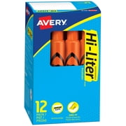 Avery Hi-Liter, Desk-Style, Fluorescent Orange, 12 Count (24050)