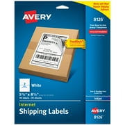 Avery Half-Sheet Shipping Labels, 5.5" x 8.5", White, 50 Labels (8126)