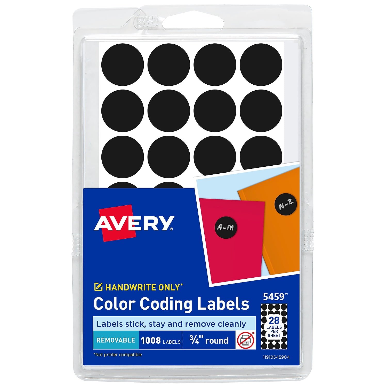 Avery Hand Written Color Coding Labels 3/4