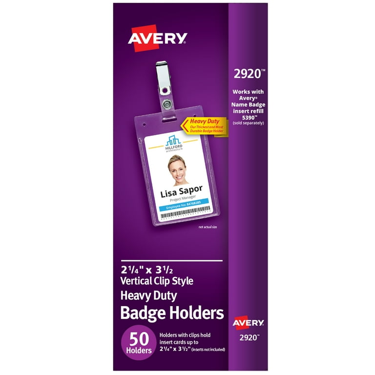 Security ID Badge Holders with Built-In Garment Clip, Horizontal, Clear, 3.75 Security ID Badge Holders with Built-In Garment Clip, Horizontal, Clear, 3.75