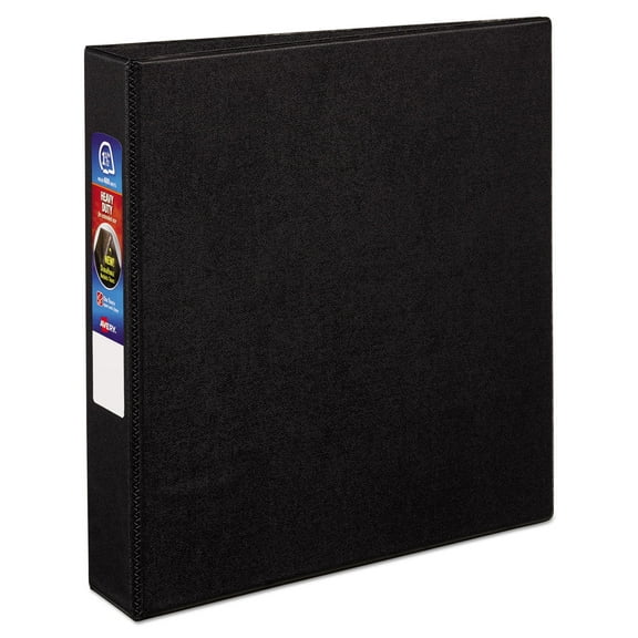 Avery Heavy-Duty Binder, 1-1/2" One-Touch Rings, 400-Sheet Capacity, DuraHinge, Black (79985)