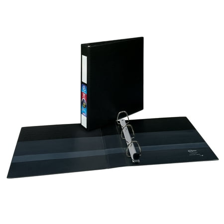 Avery Heavy-Duty Binder, 1-1/2" One Touch Rings, 400-Sheet Capacity, Label Holder, DuraHinge, Black (79991)