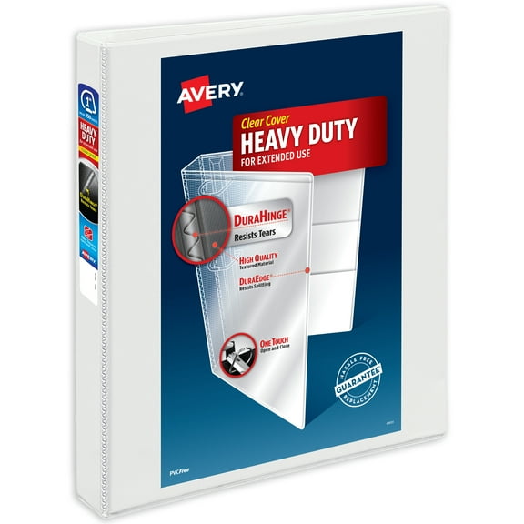 Avery Heavy-Duty Binder, 1" Slant Rings, White (79799)