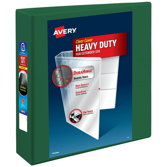 Avery Heavy-Duty Binder, 2" One Touch EZD Rings, Green (79683)