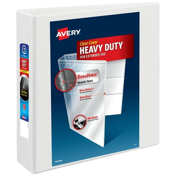 Avery Heavy-Duty View Binder, 2" EZD Rings, 1 White Binder (79192)