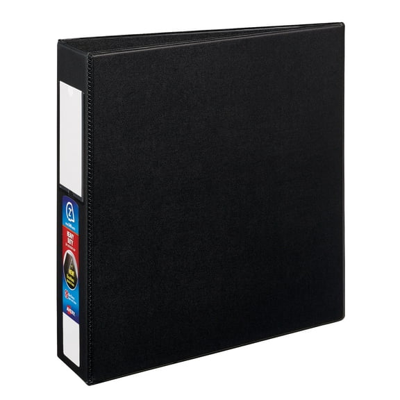 Avery Heavy-Duty Binder, 2" One-Touch Rings, 540-Sheet Capacity, Label Holder, DuraHinge, Black (79992)