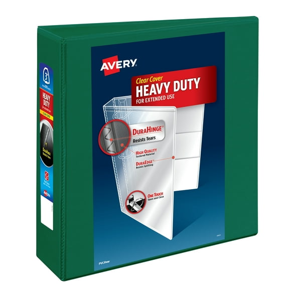 Avery Heavy-Duty Binder, 3" One Touch EZD Rings, Green (79109)