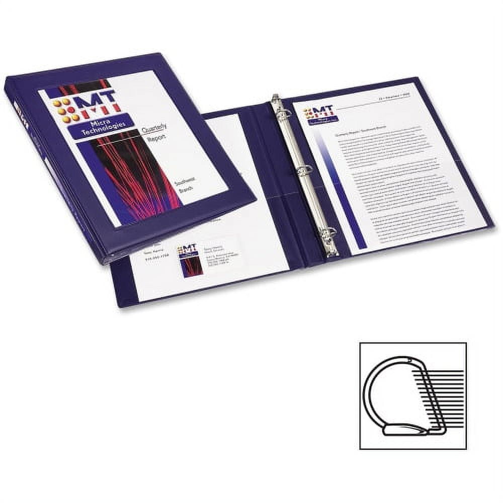 Avery HeavyDuty Framed View Binder, 0.5" Slant Rings, Navy Blue 1/2