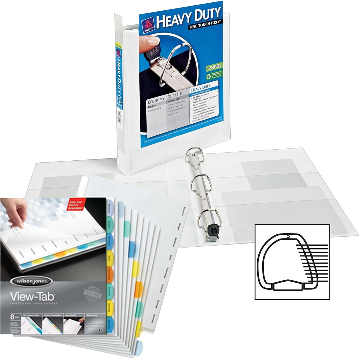 Avery HeavyDuty Reference EZD View Binders and Acco/Wilson Jones View