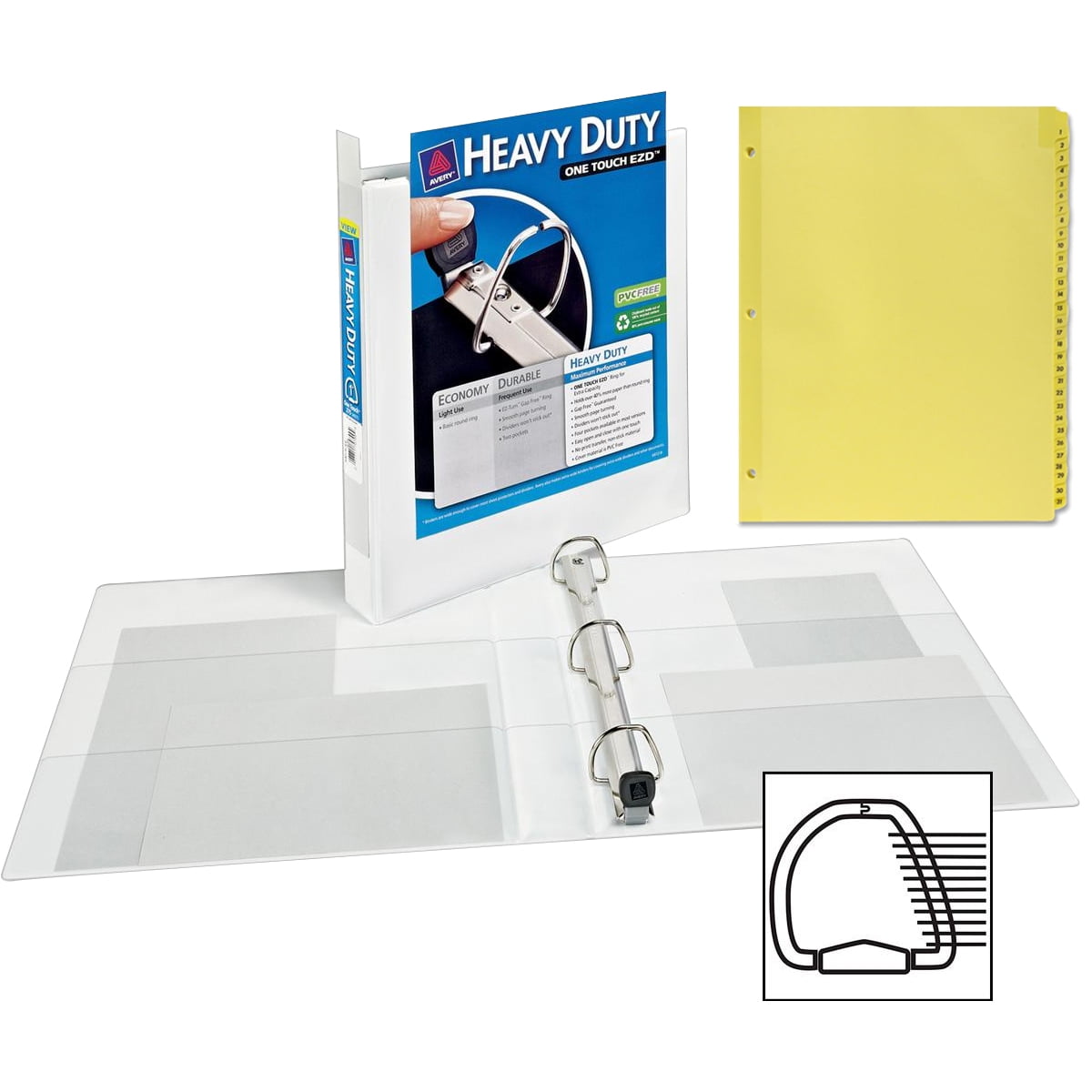 Avery HeavyDuty Reference EZD View Binders and Sparco Numbered 131
