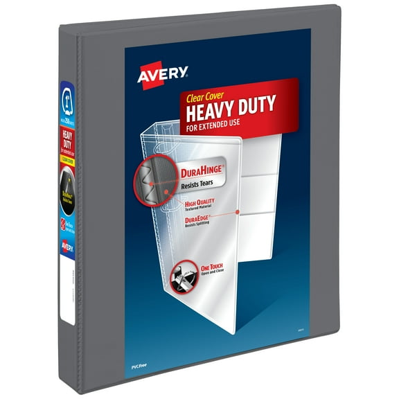 Avery Heavy-Duty View 1 inch Binder, Dark Gray (79865)