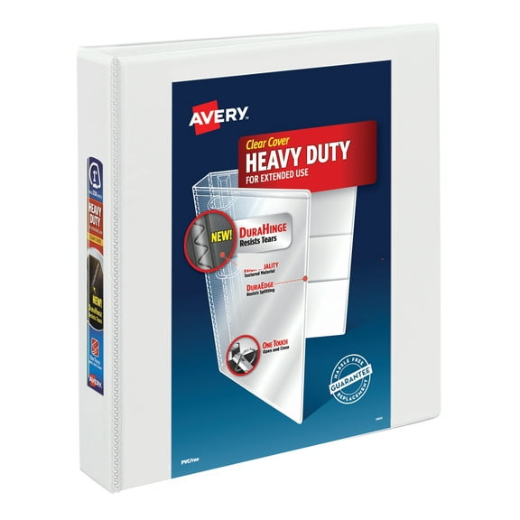 Avery Heavy-Duty View 3 Ring Binder, 1" One Touch EZD Rings, White
