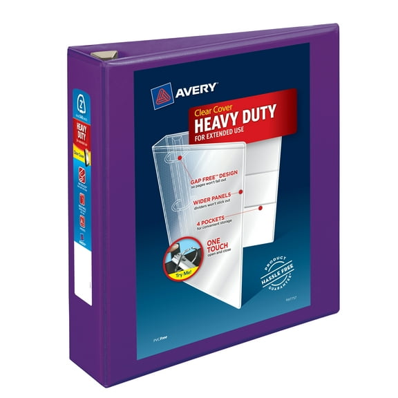 Avery Heavy-Duty View Binder, 2" EZD Rings, 1 Purple Binder (79777)