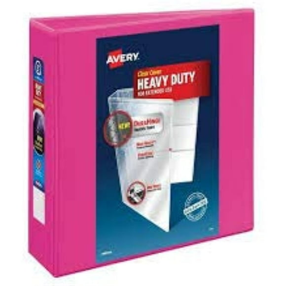 Avery Heavy Duty View 3 Ring Binder, 3" One Touch EZD Ring, Holds 670-Sheets 8.5" x 11" Paper, 1 Pink Binder (79484)