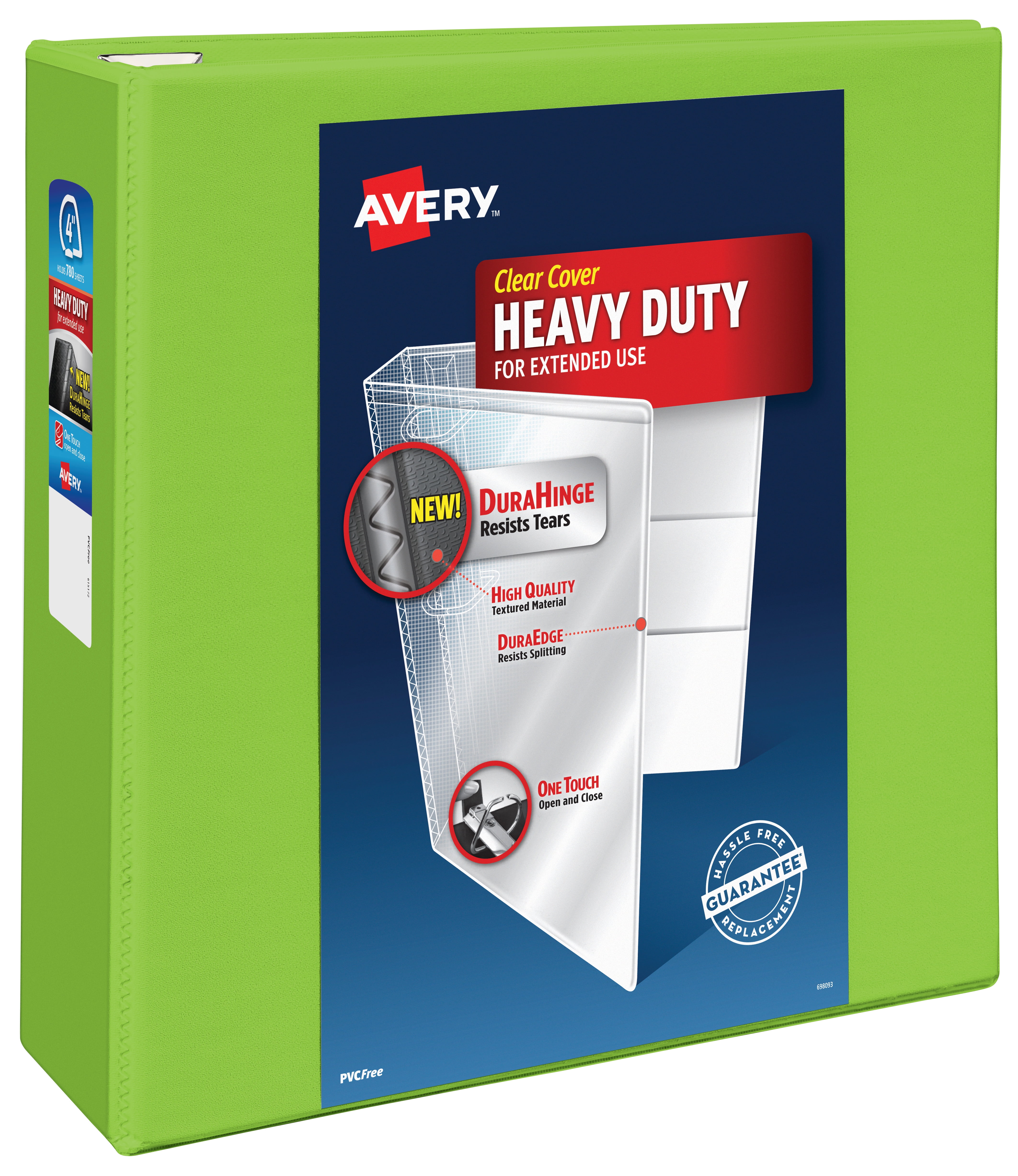 Avery HeavyDuty View 3 Ring Binder, 4" One Touch EZD Rings, 4.5" Spine