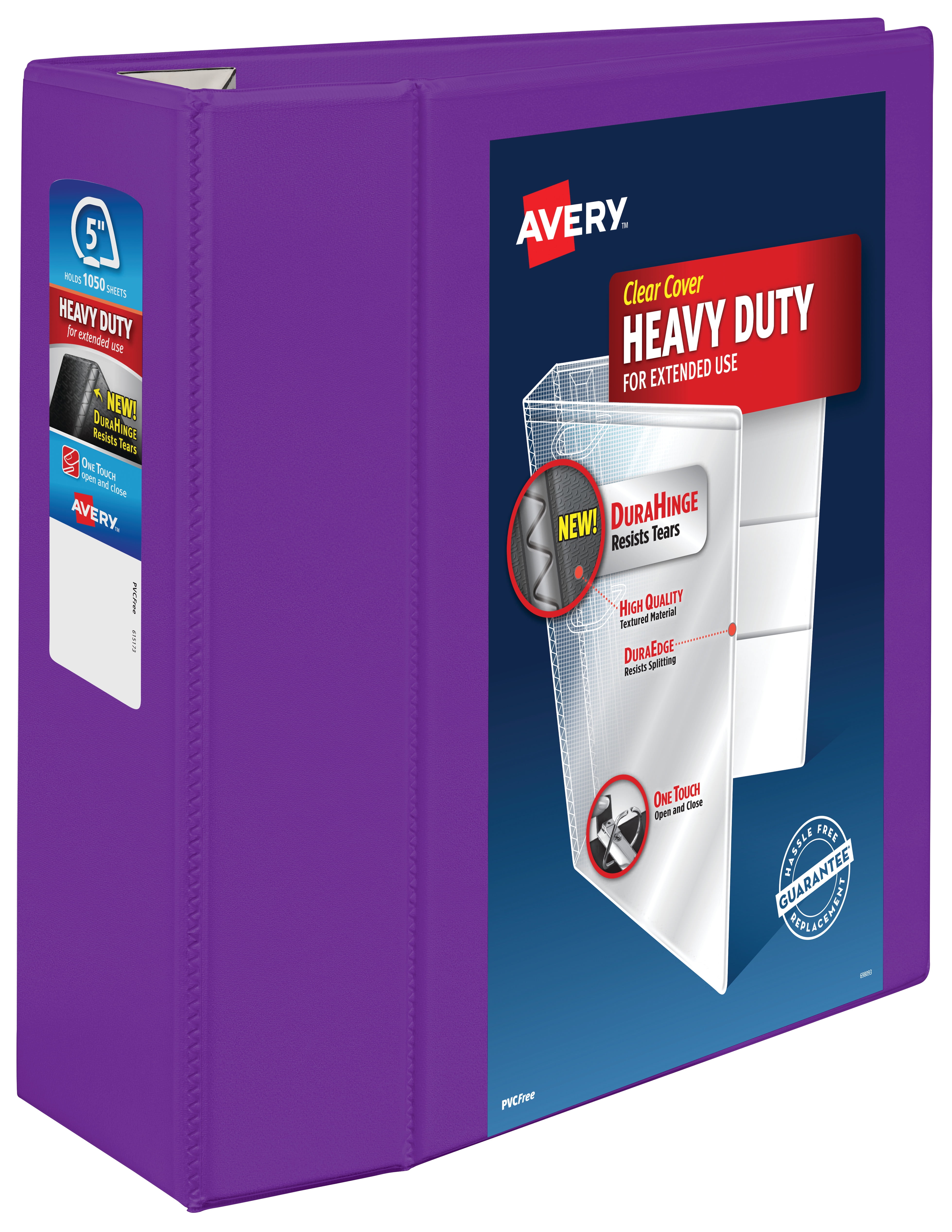 Avery HeavyDuty View 3 Ring Binder, 5" One Touch EZD Rings, 2.3/4.8